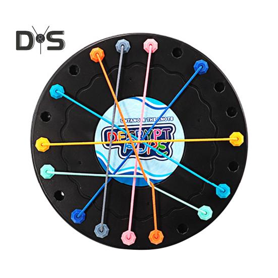 1 Set Kids Rope Untangling Game Twisted Rope Knot Board Game Logic Thinking Interactive Educational Colorful Elastic Rope Unhitching Toy
