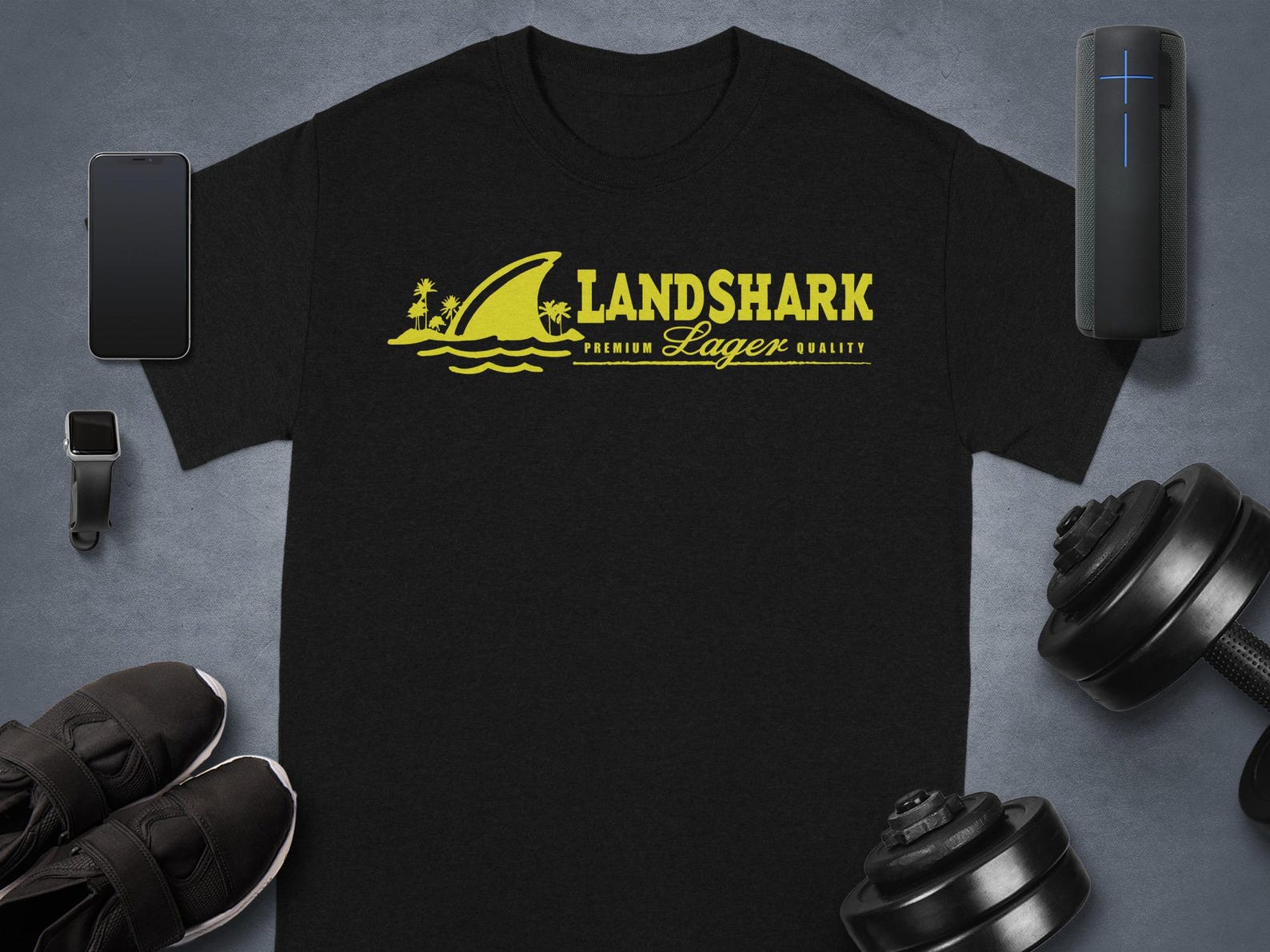 Landshark Lager T-Shirt, Funny Shark Tee, Premium Quality Tee, Novelty Shark Gift, Lager Graphic Shirt, Unique Ocean T-Shirt 4XL