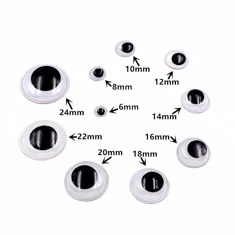 DIY Black Plastic Googly Eyes Crafts Wiggle Googly Moving Eyes Plastic Multiple Sizes Movable Eyes Animal Doll Accessories чёрный