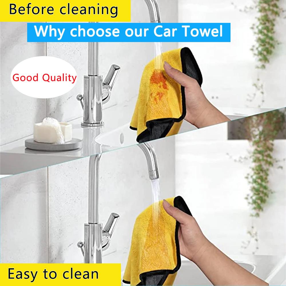 3/10/20pc Truck Car Wash Towel Thickened Absorbent Microfiber Towel Car Cleaning Dry Cloth Car Care Cloth Car Wash Rag