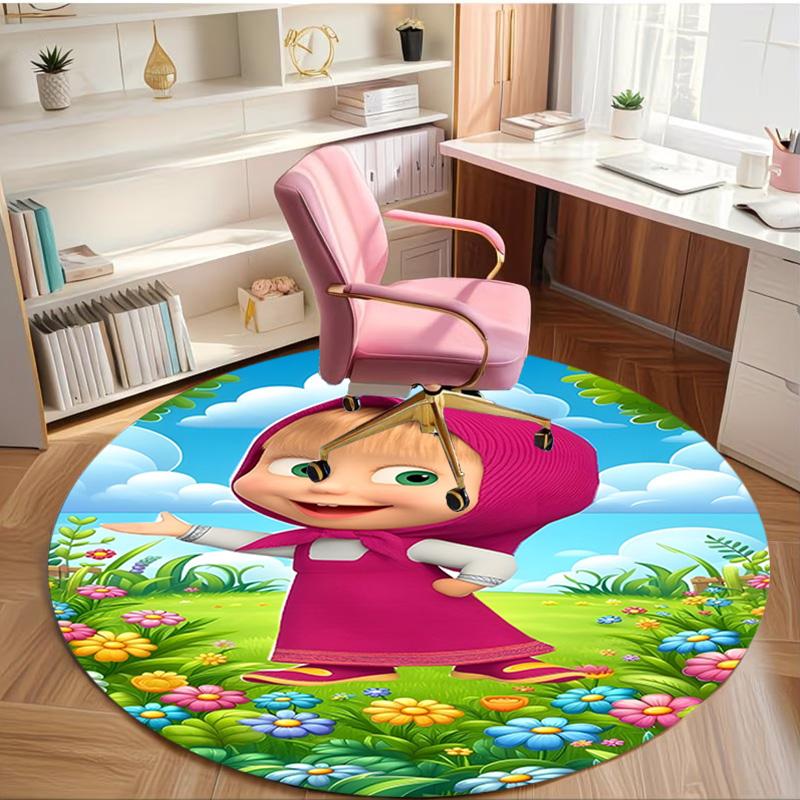 cartoon animation Print Round Rug, Washable Floor Carpet, For Entryway Dorm Laundry Room Office Study, Home Decor Birthday Christmas Gift