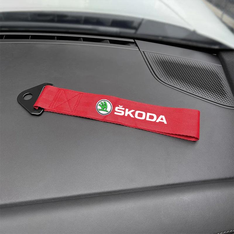 WBWO5 Nylon Car Tow Strap Towing Bars Trailer Ropes Hook For Skoda Octavia A7 A8 Fabia Karoq Superb Rapid Kamiq Scala KaroK Accessory