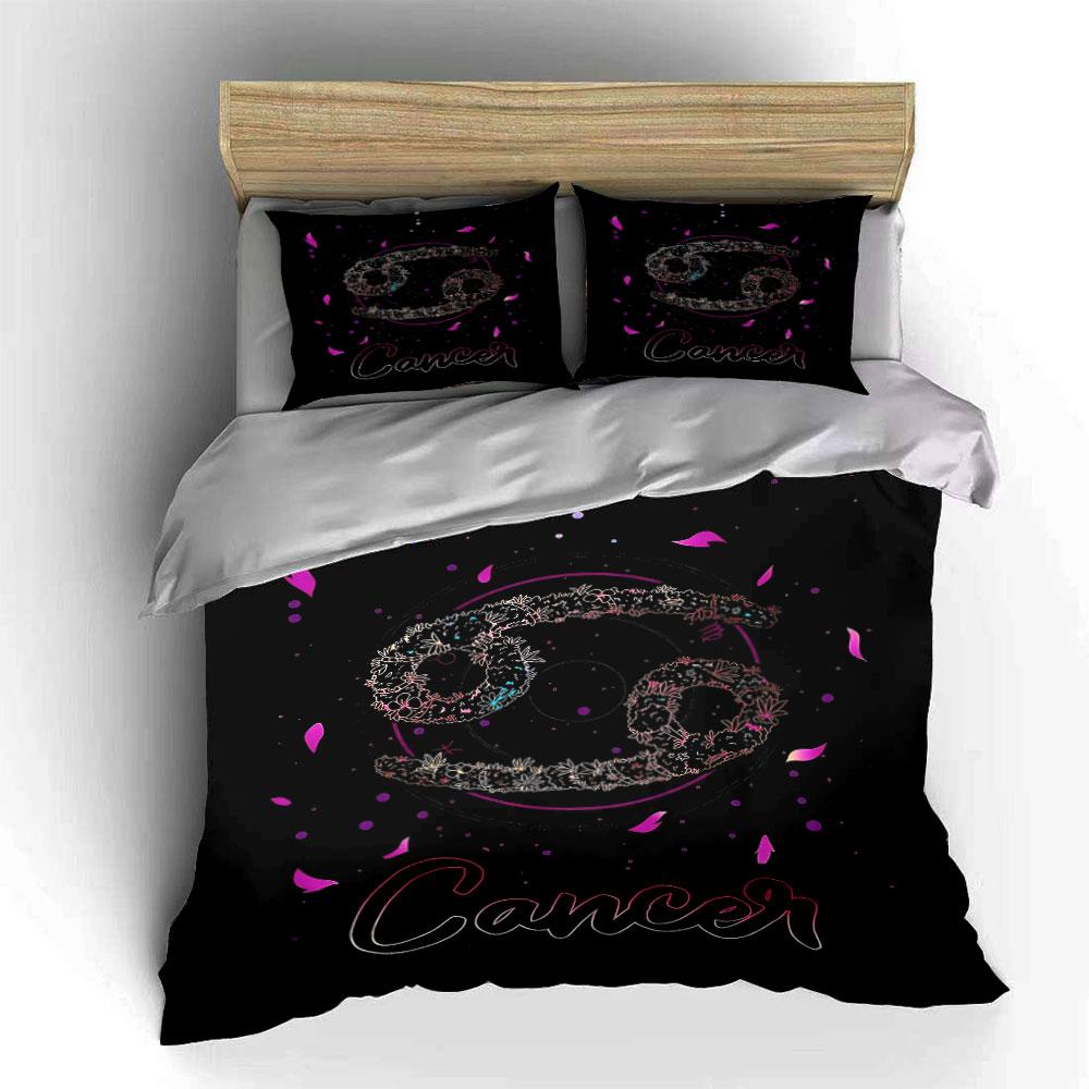 "Zodiac Cancer Bedding Set" Bedding Duvet Cover Set Duvet Cover Pillowcases  (1 * Duvet Cover 2 * Pillowcases, without duvet insert)