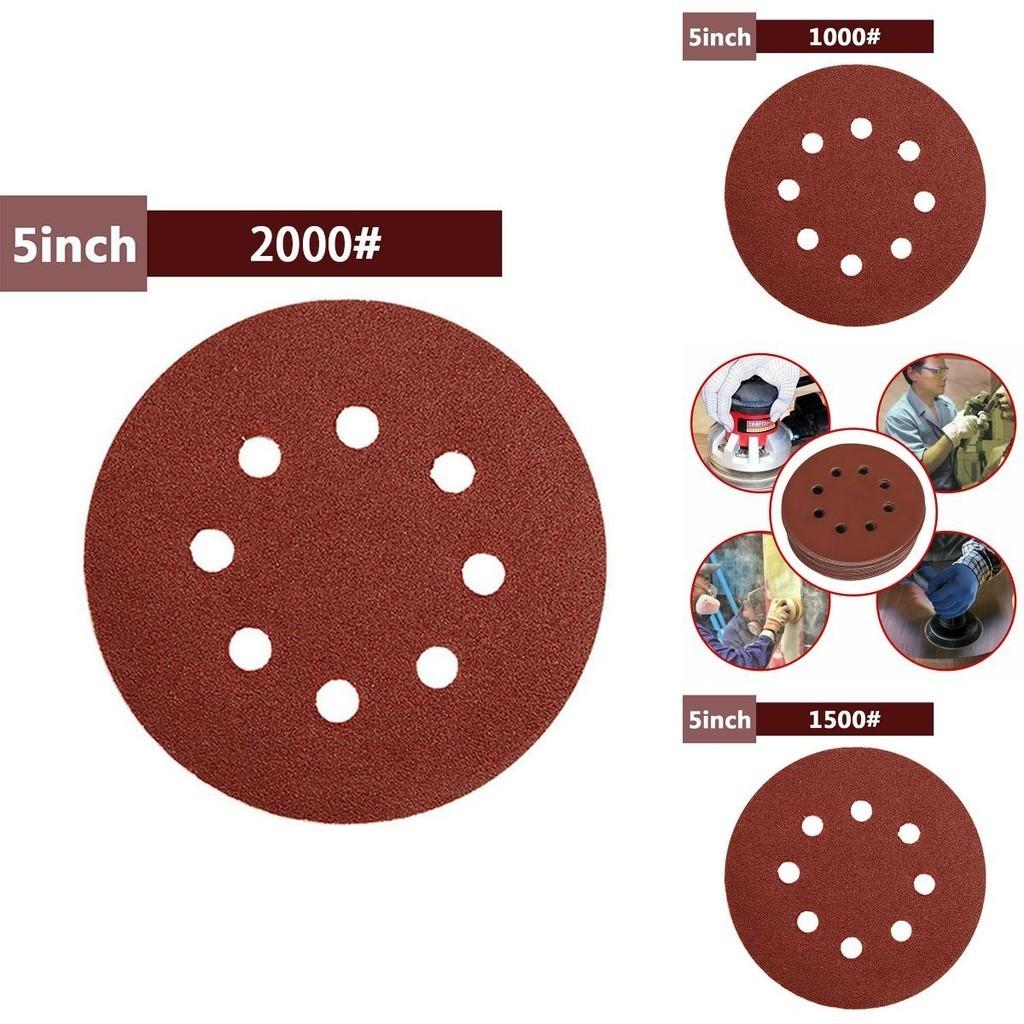 Premium Quality 5-inch 8-hole Sanding Discs With Superior Wear-resisting Alumina