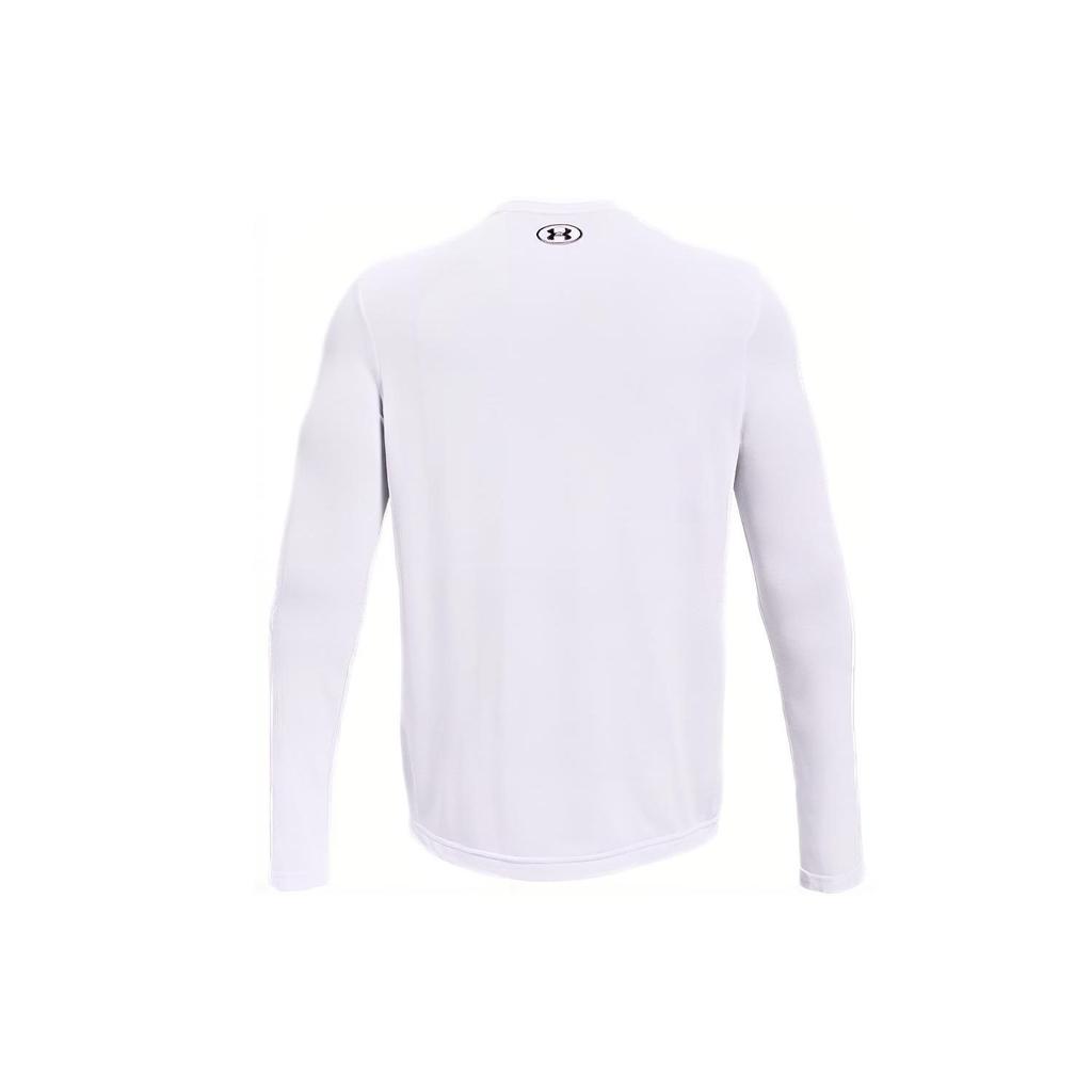 Under Armour Seamless Printed Training Crew Neck Long Sleeve T-Shirt Men Tops White 1361136-100