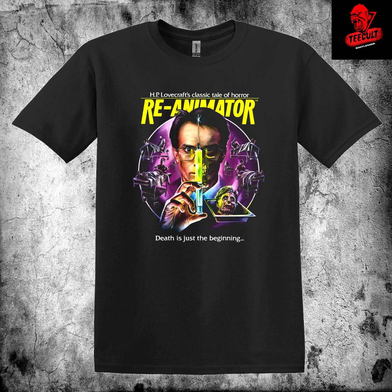 Men s and Women s T-shirts H.P.Lovecraft s Re-Animator (1986) Horror Movie Tee Unisex L