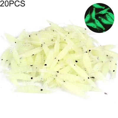 20Pcs 4cm Luminous Shrimp Fishing Silicone Artificial Bait Tool Lure Soft Tackle
