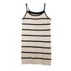 Summer Sexy Wind Stripes Contrasting Colors Suspender U-neck Dress Women's Small Bell-shaped Short Skirt Wholesale