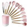 12Pcs Wooden Handle Cooking Tools Utensils Sets Kitchenware Non Stick Accessories Silicone Kitchen Utensils Set