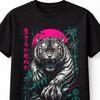 Japanese Tiger Live Or Die Samurai Warrior Neon Graphic Unisex TShirt