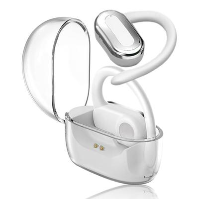 Bone Conduction Earphones with Hearing Ear Hook Up To 40 Hours of Playback Earbuds Aids, Style, Time, Multi-point Connection, 5.3mm (white)