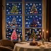 Colorful Snowflake Glass Clings 6Pcs Christmas Tree Static Window Sticker, PVC Cling, Removable Decal Transparent Film for Holiday Home Decoration,