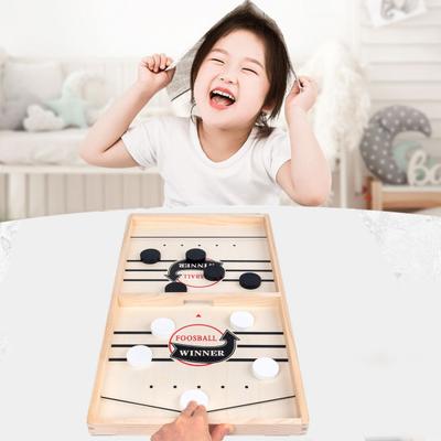 Schnelles Sling Puck Spiel mit faltbarem Holzschachbrett 20 Schachfiguren Zweispieler Wettbewerbsfähig Lustig Schreibtisch Eltern-Kind Interaktiv Hockey Werfer