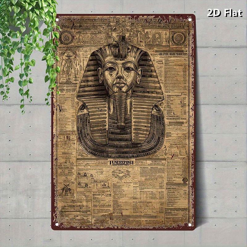 Vintage Ägyptisches Blechschild Wandkunst Heimdekor Metallposter Hängendes Schild