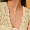 Cold Wind Temperament Collarbone Chain Female, Stainless Steel Size Imitation Pearl Flower Y-Shaped Necklace Nc-2189