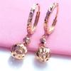 Exquisite Purple Gold-Plated Rose Gold Shiny Ball Earrings Women'S Fashion Korean Version Temperament Versatile High-End Colored Gold Ear Buckles