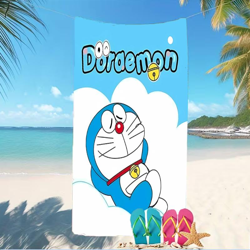 Beach Towel with Doraemon Pattern - Soft,absorbent,machine Washable Lightweight&Modern,swimming,Travel Essentials