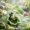 Ceramic Desktop Decoration Lotus Leaf Frog Car Decor Interesting Frog Rotating Toys  Gift