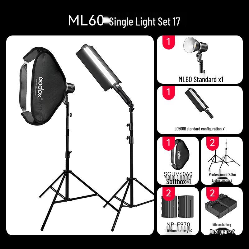 Godox ML60 Portable LED Video Light Kit