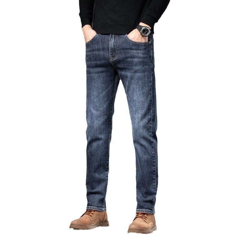 2024 Nové podzimní/zimní pánské džíny Trendy značka Rovné Stretch Ležérní Trendy Kalhoty Všestranné kalhoty na hubnutí