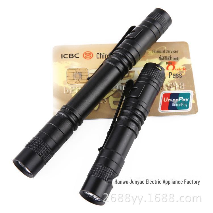 Mini Pen-Shaped Aluminum Alloy Flashlight No. 7 - Waterproof, with Pen Clip, AAA-Compatible