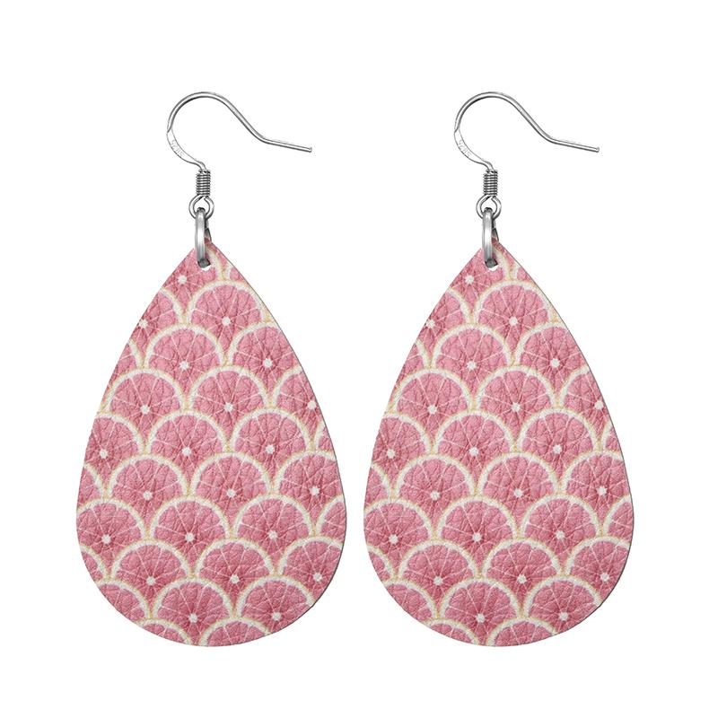 Fashion Leather Earrings Lightweight Faux Leather Leaf Earrings Teardrop Dangle Handmade For Women Girls Jewelry Wholesale