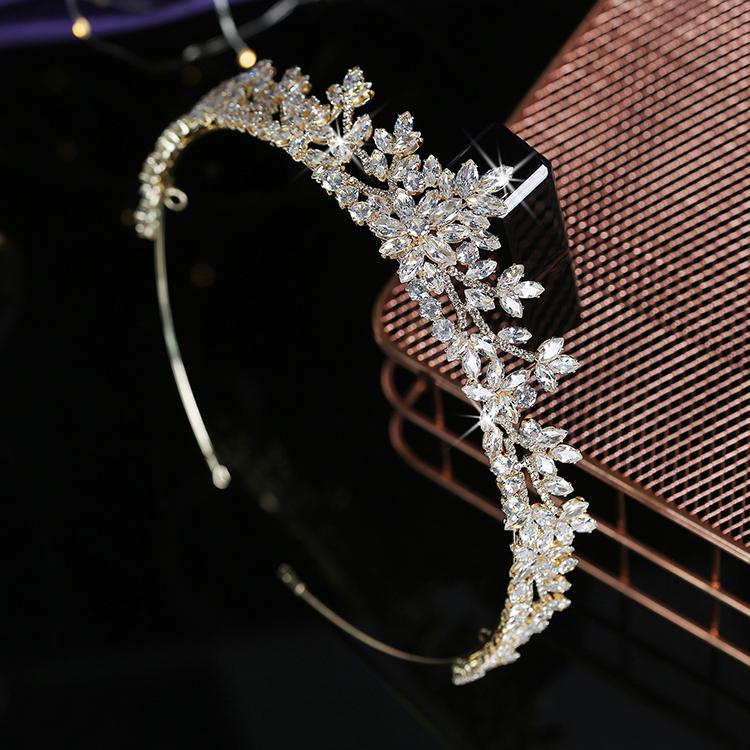 Drop Shipping Squisita Tiara da Matrimonio Carina Zircone Cubico Strass Accessori per Capelli Sposa Corona Donna BC5523 Corona Principessa