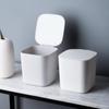 Japanese-Style Square Mini Trash Can with Lid for Bedroom - High-Value, Compact Design