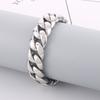 18mm Punk Polished Stainless Steel Cuban Chain Bracelet Men's Chunky Day Button Accessories Party Gift Fashion Jewelry