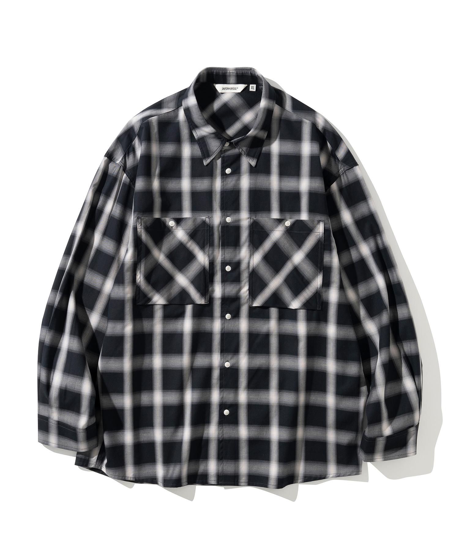Uniform Bridge Two Pocket Check Shirt Black M