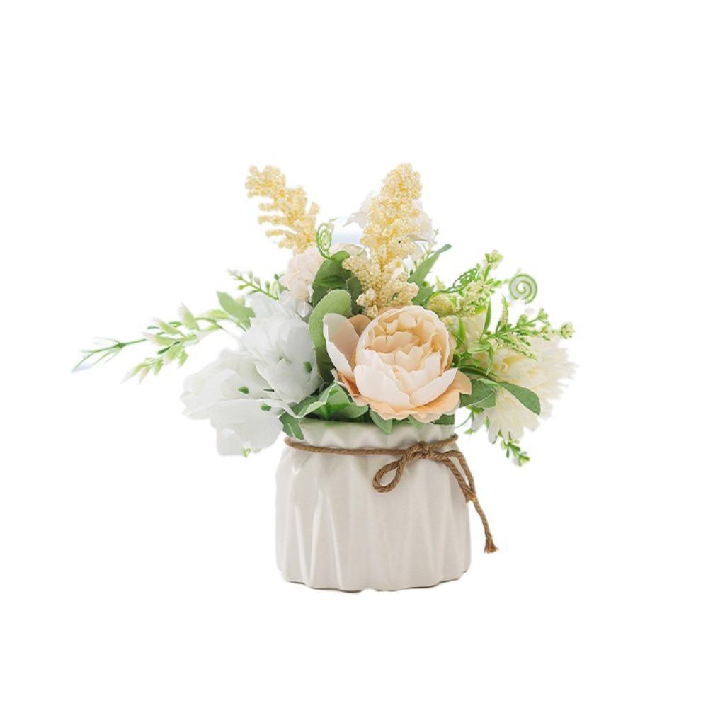 

Elegant Artificial Flower Bonsai Rope False Rabbit Ears Plants Wedding Party белый