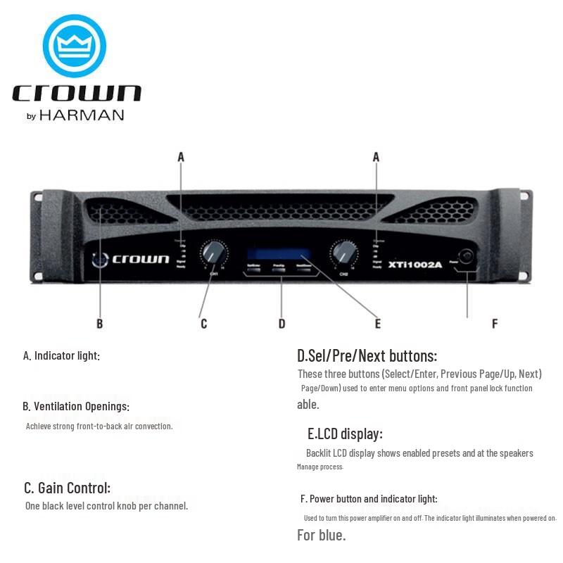 JBL Crown XTI6002A Professional Digital Power Amplifier CN plug (adapter included)