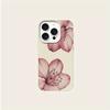 Coque de téléphone à motif de fleurs roses, texture litchi, pour iPhone 17 16 15 Pro Max 14 13 12 11 Pro 15 Plus 17 Air, Couvercle en Silicone