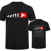 Human Evolution Motocross Design Vintage T-shirt for Men Autocycle Motorbike Speedometer Personalized Print Tees Game Black Tops