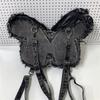Bestickter Schmetterling Denim Rucksack Damen Schulter Crossbody Tasche
