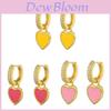 Heart Shaped Copper Zirconia Earrings With Electroplated Finish For Women And Men