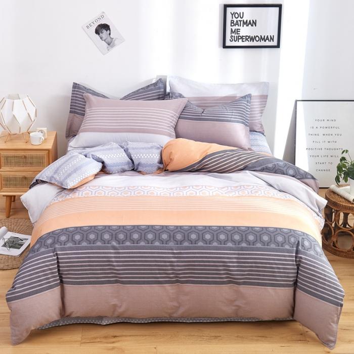 Abstract Geometric Bedding Set Queen Size Geometry Rectangle Square Cotton Duvet Cover Pink Purple Comforter Cover for Boys Girl