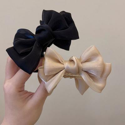 Elegantní ozdoba do vlasů s velkou mašlí Dekorativní dámské příslušenství k uchopovači Dámská spona