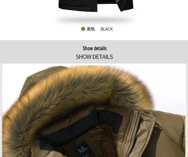 Men's European & American Mid-Length Winter Cotton Jacket - Loose Fit, Cold Protection, Plus Size.
