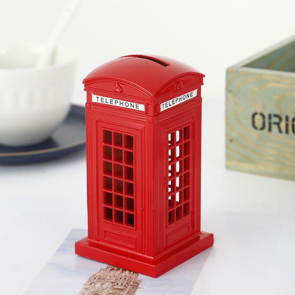Telephone Booth Shape Telephone Booth Piggy Bank Crafts Retro Coin Box  Desktop