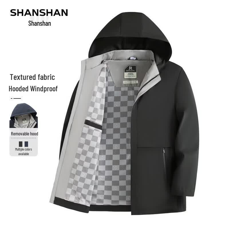 SHANSHAN Men's Detachable Hood Windbreaker Jacket