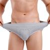 Men Briefs Elastic Mid-Waist Design Solid Color U-Convex Panties High Elasticity Comfortable Fit Underwear
