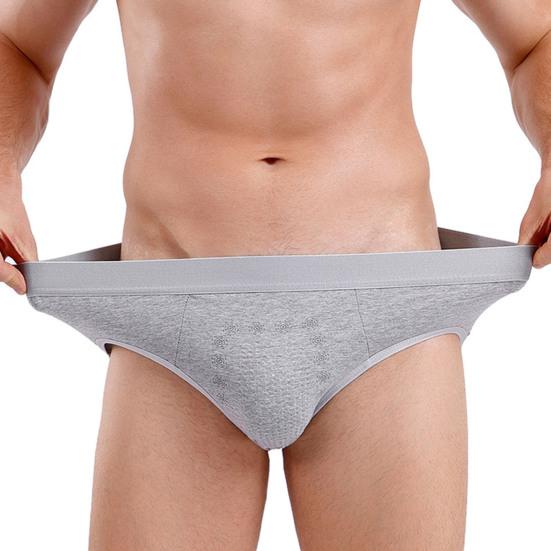 Men Briefs Elastic Mid-Waist Design Solid Color U-Convex Panties High Elasticity Comfortable Fit Underwear
