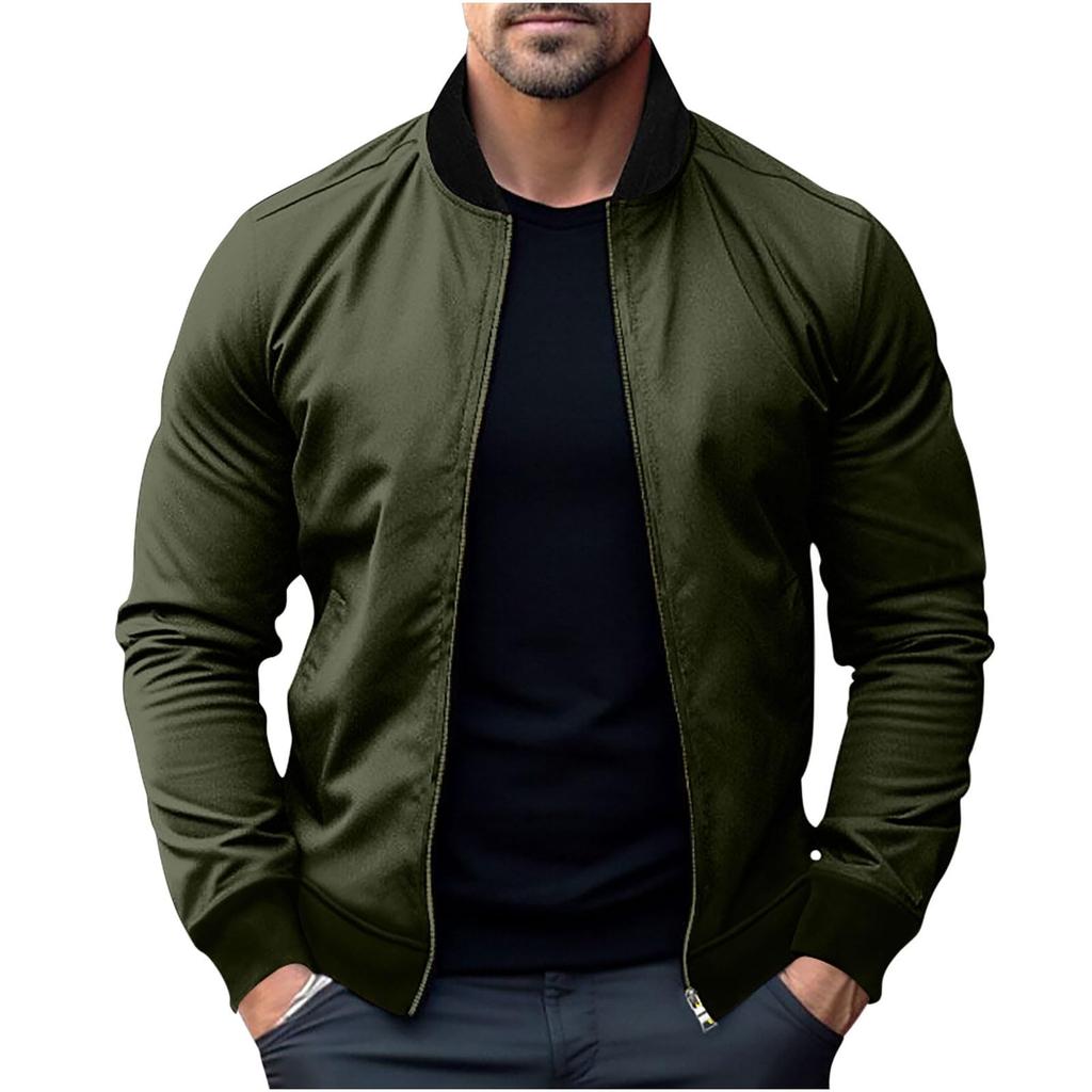 Men's Cotton Jacket Thin  Jacket Casual  Jacket With Zip Flight Jackett  Classic Outdoor Clothing
