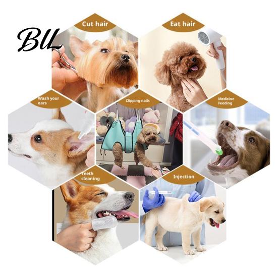 Lightweight Pet Grooming Tool Hammock Breathable Mesh Dog Sling Cat Restraint with Security Strap for Small Medium Dogs Cats Nail Trimming