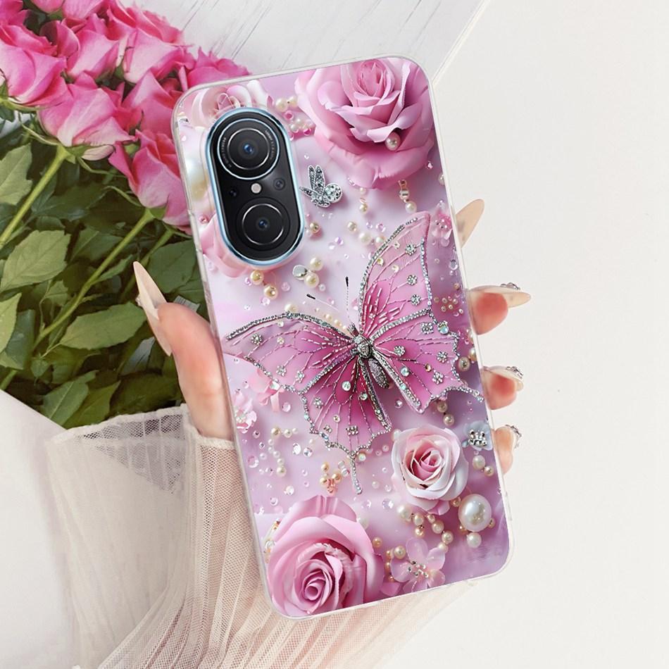 For Huawei Nova 9 SE Nova9 Cute Flower Butterfly Cat Painted Case For Huawei Nova 9 9SE Soft Silicone TPU Phone Cases