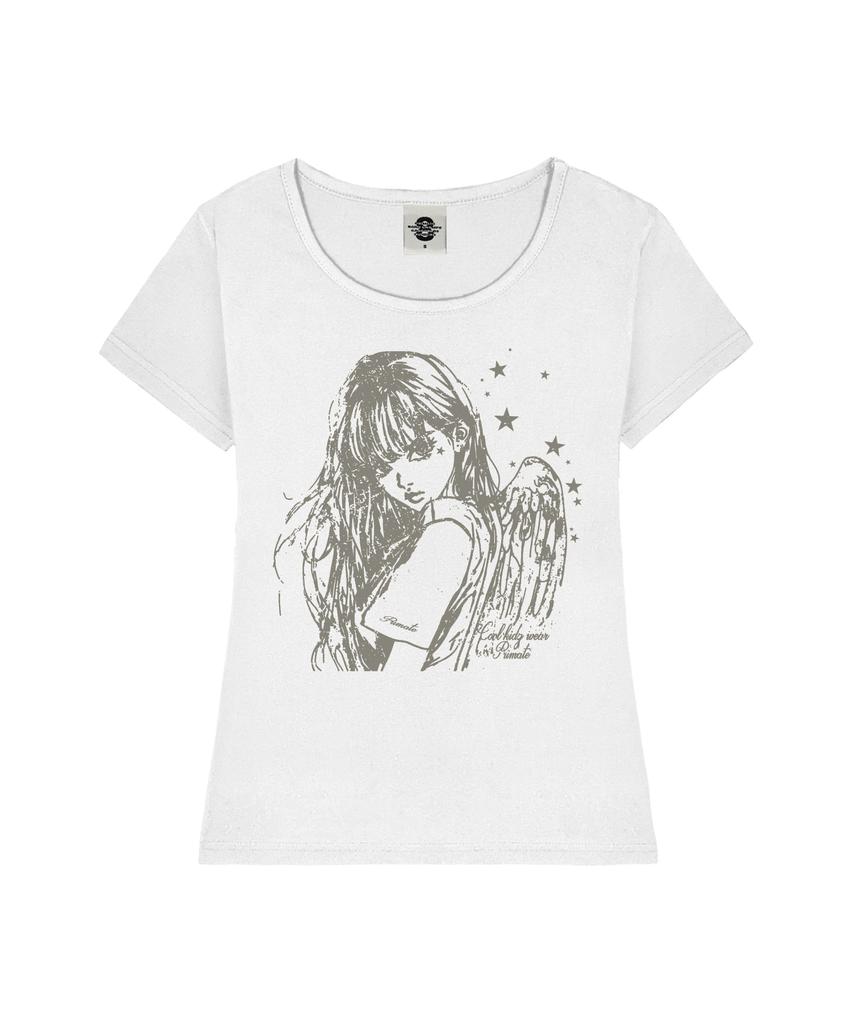 PRIMATE 404 Heaven Women'S U-Neck Slim Fit Short Sleeve T-Shirt 7 Colors