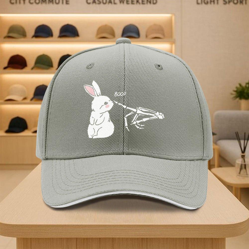 Goth Easter Rabbit Skeleton Boop Funny Graphic Baseball Cap Polyester Casual Adjustable Unisex Hat