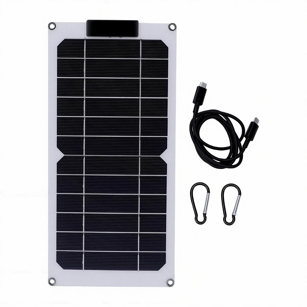 Portable Solar Panel 20W 2 Type C Ports High Efficiency Monocrystalline Solar Panel Charger for Phone Tablet