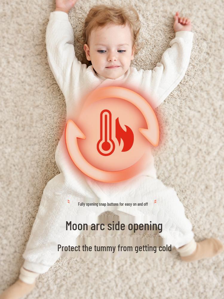 Thickened Pure Cotton Baby Romper - Newborn Full Body Warm Crawling Suit for Autumn/Winter